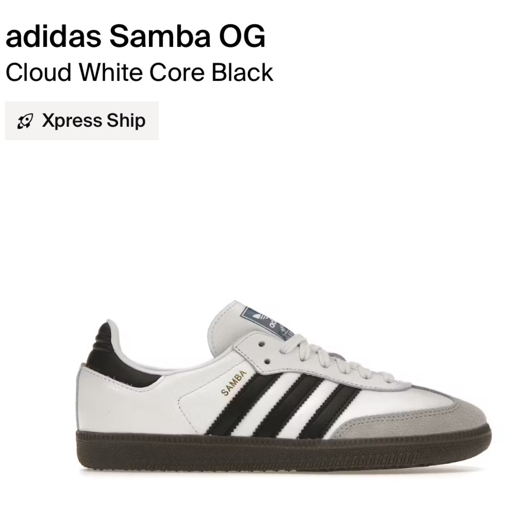 Adidas Samba OG cloud white core black